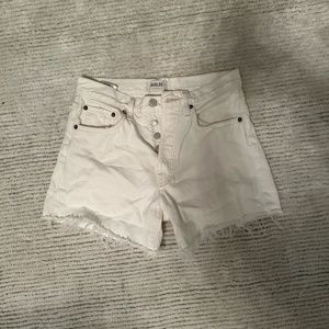 White AGOLDE Denim Shorts